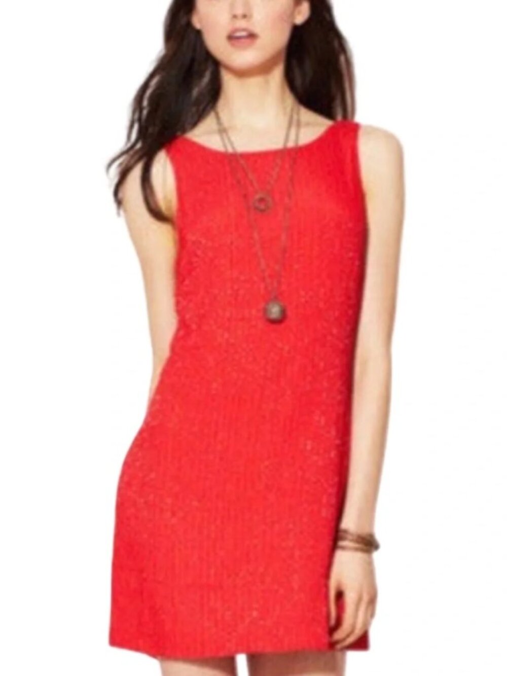 Free People Fully Beaded Red Mini Dress - Size 8